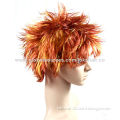 Orange Synthetic Hair Fashion Wigs for Women, High-Quality Synthetic Fibers